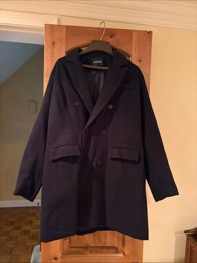 Chou Yatou Double-Breasted Pea Coat for Men